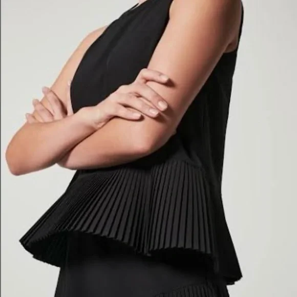 SPANX Yes Pleats Peplum Tank in Very Black - Picture 2 of 4